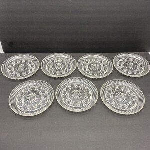 Royal‎ Brighton Indiana Glass Plate Bread Butter Dessert Plate 6.5” Lot Of 7